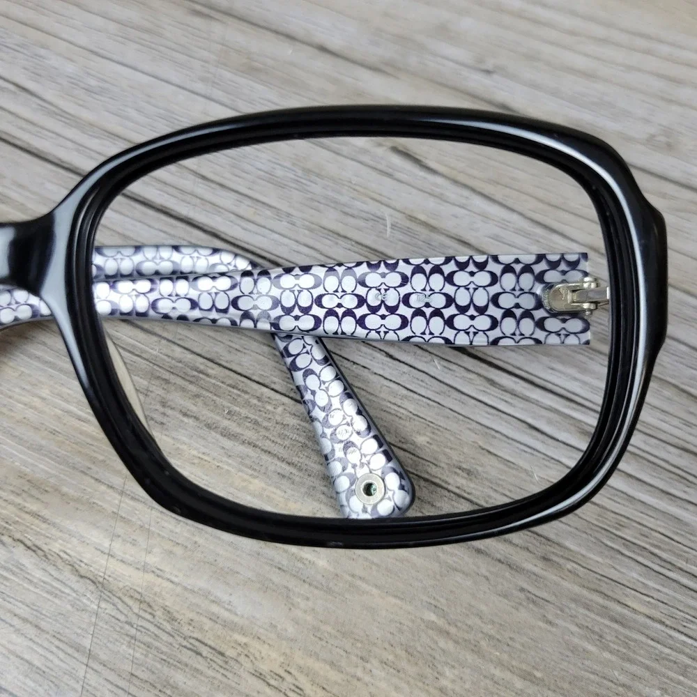 Coach Eyeglass Frames S436 Eva Black Signature Rhinestone Flower Women 53-16-135